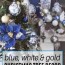blue white and gold christmas tree decor