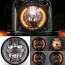 8 black universal motorcycle headlight