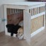 large wood pet kennel end table ana white