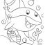 happy cute shark coloring page