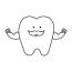 vector teeth line icon for children