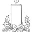 christmas candle on light coloring page