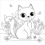 printable cute cat coloring page free