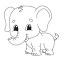 baby elephant cartoon coloring page