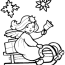 christmas angel on a sleigh color page
