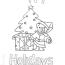 free happy holidays coloring page