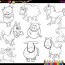 premium vector farm animals coloring page