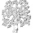 coloring page tree with blossoms free