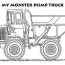 monster dump truck coloring page kids