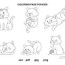cute cat coloring page for kids graphic