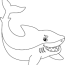 white shark coloring page isolated