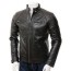 casual wear mens black leather jacket