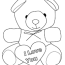 love teddy bear coloring page for kids