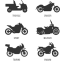 types motorcycles royalty free vector