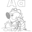 a for ant coloring page with