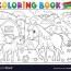 coloring book horse with foal theme 2