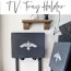 wall mounted tv tray holder