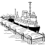 cruise ship dock coloring page book