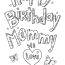 happy birthday mom card coloring page