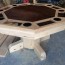 solid hickory and cowhide poker table