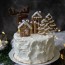 christmas cake with gingerbread decorations