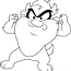 baby looney tunes taz coloring page for