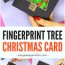 fingerprint christmas tree card easy