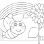 bee and rainbow coloring page free