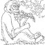 monkey coloring sheets for children 3