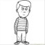 standing boy coloring page for kids
