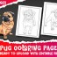 pug coloring book for kids gráfico por