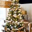 christmas tree with burlap ribbon