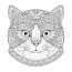 cat head coloring page mandala design