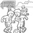 kids playing football coloring page