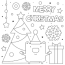 merry christmas coloring page black