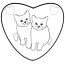 couple kitten coloring page free