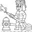 coloring page firefighter at work