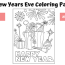 coloring page for kids new years eve
