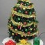 miniature christmas tree with lights