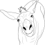 funny donkey coloring page for kids