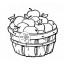 apple basket fruit coloring page for