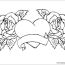roses flowers hearts coloring pages