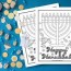 happy hanukkah coloring pages made