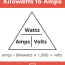 kilowatts kw to amps electrical