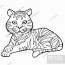 cartoon cute tiger coloring page vector