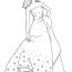 lady in dress coloring page free