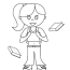 school girl coloring page a free