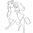 girl petting horse riding coloring page