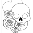 skull heart and rose coloring pages