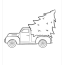 vintage christmas truck coloring page